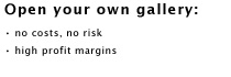 Gallery with large profit margin for artists and gallerists